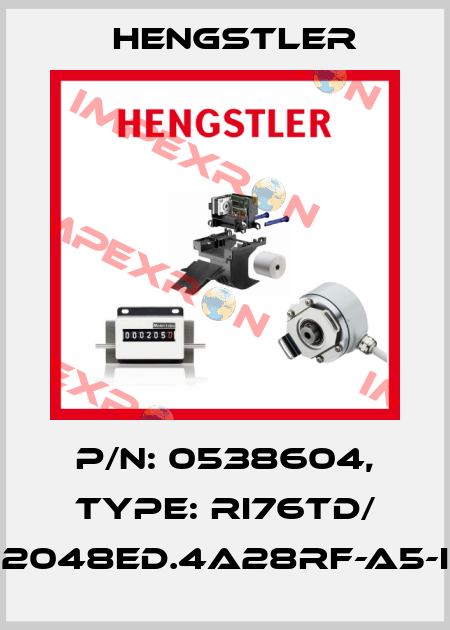 p/n: 0538604, Type: RI76TD/ 2048ED.4A28RF-A5-I Hengstler