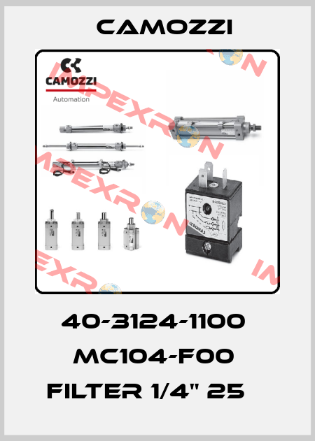 40-3124-1100  MC104-F00  FILTER 1/4" 25µ  Camozzi