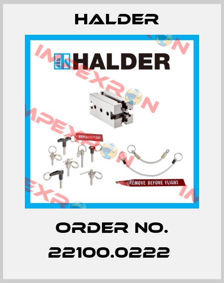 Order No. 22100.0222  Halder