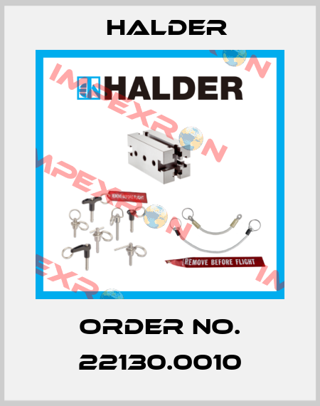 Order No. 22130.0010 Halder