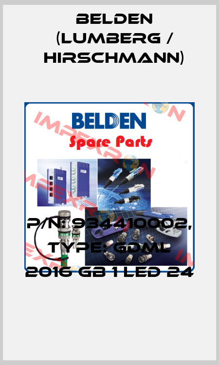 P/N: 934410002, Type: GDML 2016 GB 1 LED 24 Belden (Lumberg / Hirschmann)