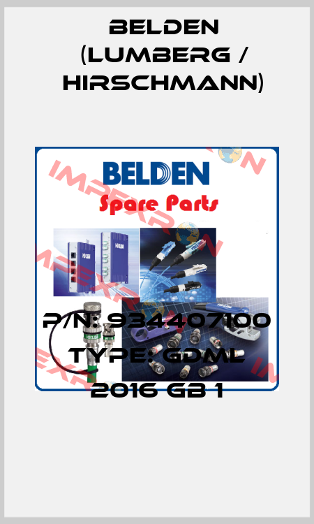 P/N: 934407100 Type: GDML 2016 GB 1 Belden (Lumberg / Hirschmann)
