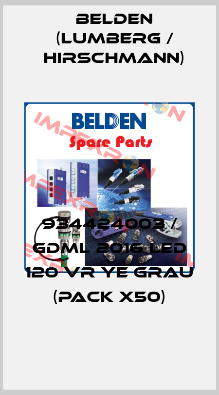 934424003 / GDML 2016 LED 120 VR YE grau (pack x50) Belden (Lumberg / Hirschmann)