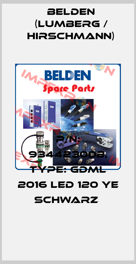 P/N: 934423002, Type: GDML 2016 LED 120 YE schwarz  Belden (Lumberg / Hirschmann)