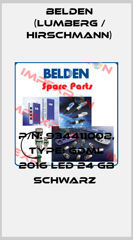 P/N: 934411002, Type: GDML 2016 LED 24 GB schwarz  Belden (Lumberg / Hirschmann)