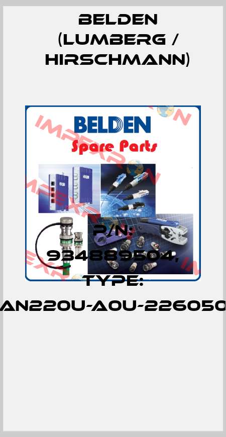 P/N: 934889504, Type: GAN220U-A0U-2260500  Belden (Lumberg / Hirschmann)