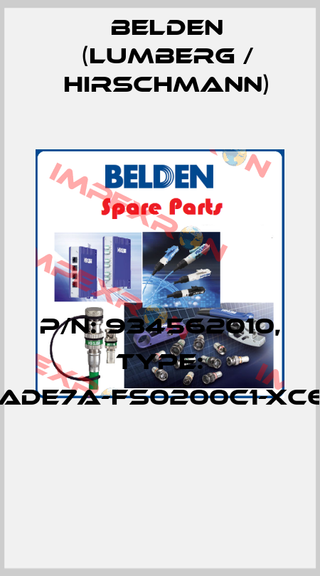 P/N: 934562010, Type: GAN-DADE7A-FS0200C1-XC607-AD  Belden (Lumberg / Hirschmann)