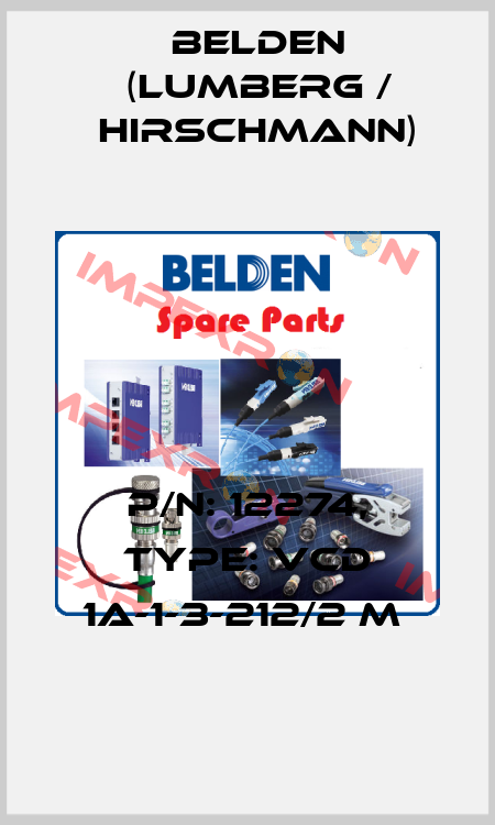 P/N: 12274, Type: VCD 1A-1-3-212/2 M  Belden (Lumberg / Hirschmann)
