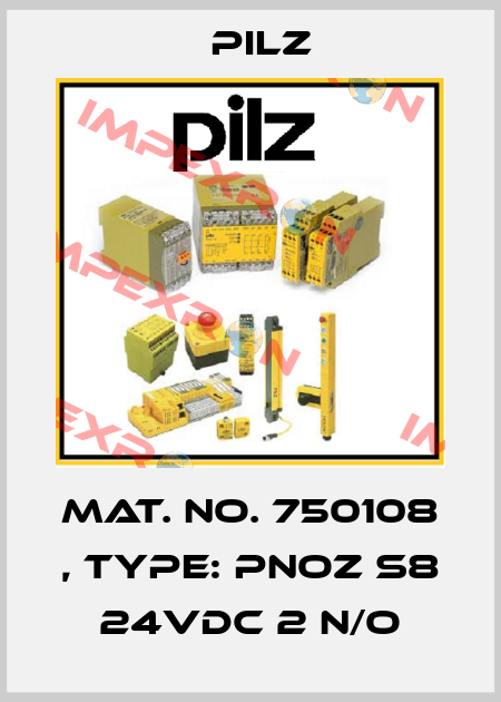 Mat. No. 750108 , Type: PNOZ s8 24VDC 2 n/o Pilz