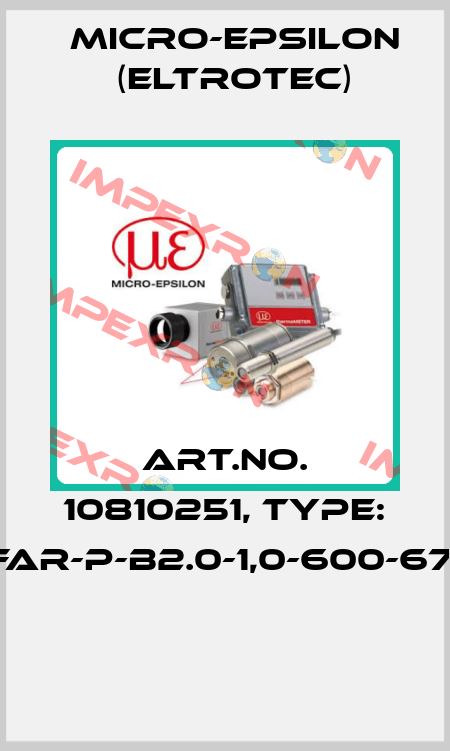 Art.No. 10810251, Type: FAR-P-B2.0-1,0-600-67°  Micro-Epsilon (Eltrotec)