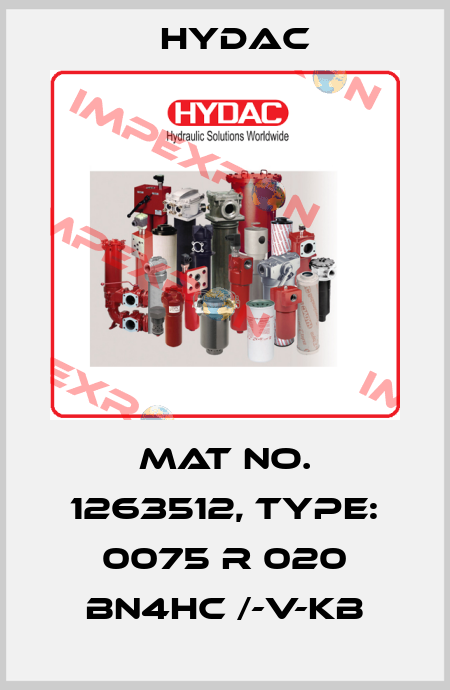 Mat No. 1263512, Type: 0075 R 020 BN4HC /-V-KB Hydac