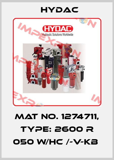 Mat No. 1274711, Type: 2600 R 050 W/HC /-V-KB  Hydac