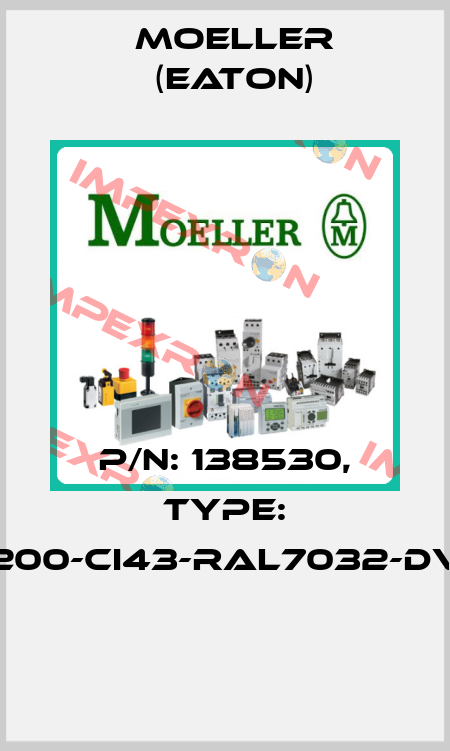 P/N: 138530, Type: D200-CI43-RAL7032-DVZ  Moeller (Eaton)