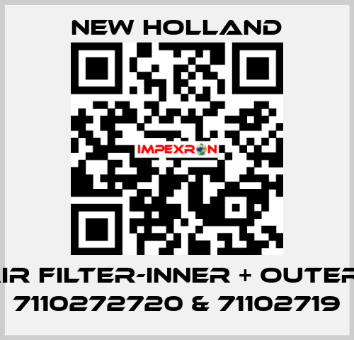 AIR FILTER-INNER + OUTER= 7110272720 & 71102719 New Holland