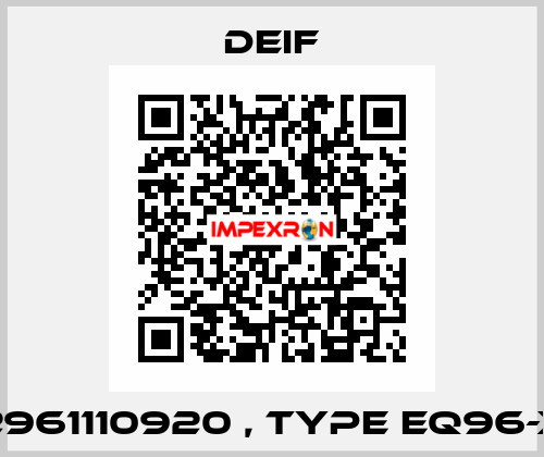 2961110920 , type EQ96-X Deif