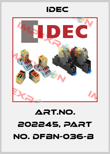 Art.No. 202245, Part No. DFBN-036-B  Idec