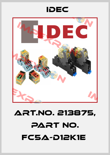 Art.No. 213875, Part No. FC5A-D12K1E  Idec