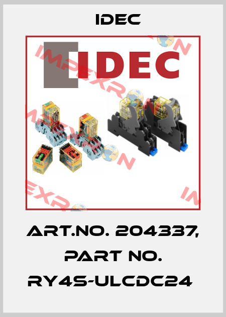 Art.No. 204337, Part No. RY4S-ULCDC24  Idec