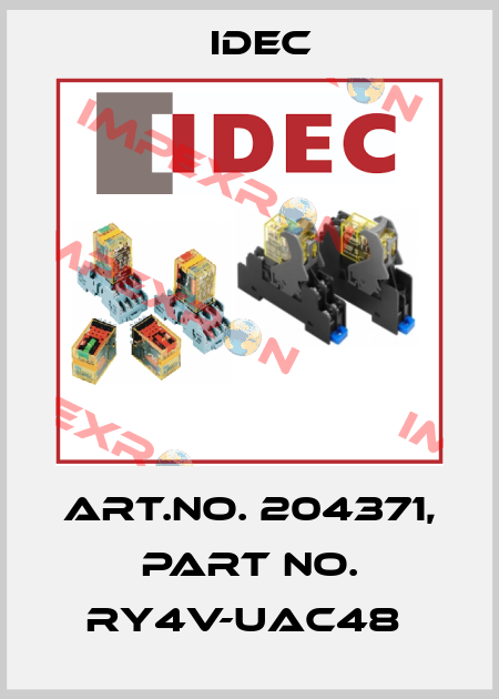 Art.No. 204371, Part No. RY4V-UAC48  Idec