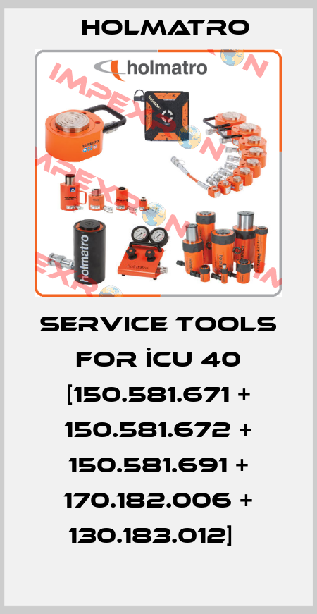 Service tools for İCU 40 [150.581.671 + 150.581.672 + 150.581.691 + 170.182.006 + 130.183.012]   Holmatro