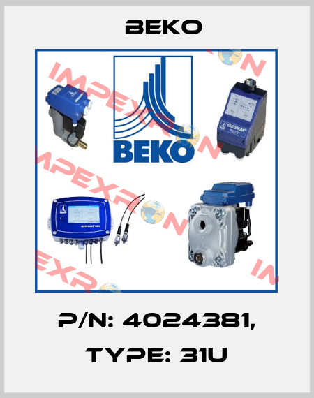 P/N: 4024381, Type: 31U Beko