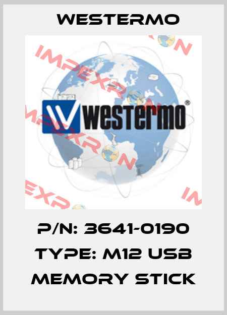 P/N: 3641-0190 Type: M12 USB memory stick Westermo