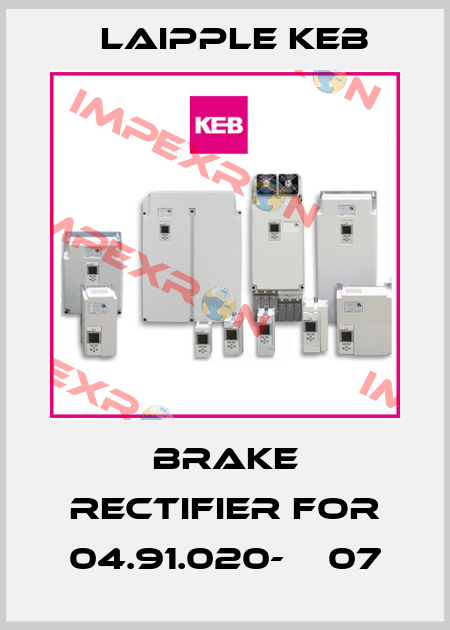 brake rectifier for 04.91.020-СЕ07 LAIPPLE KEB