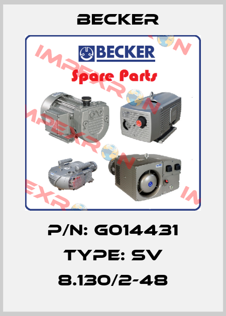 P/N: G014431 Type: SV 8.130/2-48 Becker