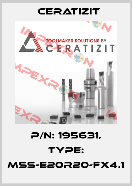P/N: 195631, Type: MSS-E20R20-FX4.1 Ceratizit