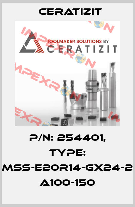 P/N: 254401, Type: MSS-E20R14-GX24-2 A100-150 Ceratizit