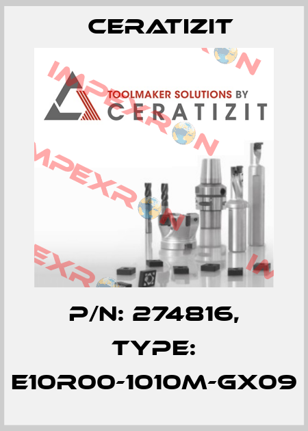 P/N: 274816, Type: E10R00-1010M-GX09 Ceratizit