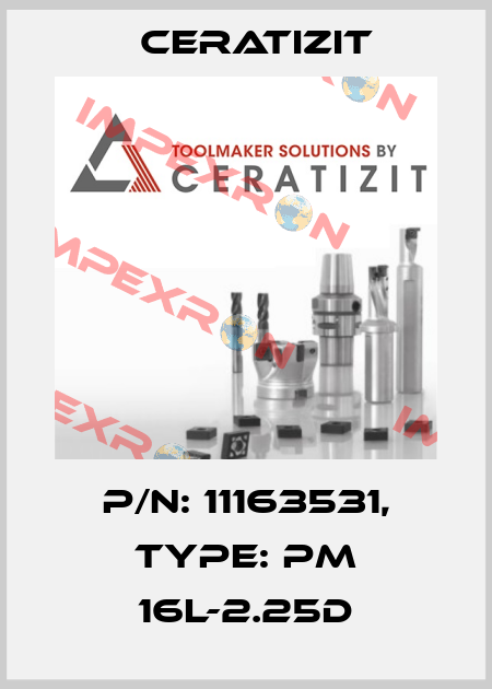 P/N: 11163531, Type: PM 16L-2.25D Ceratizit