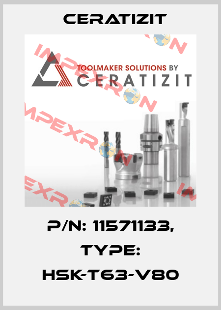 P/N: 11571133, Type: HSK-T63-V80 Ceratizit