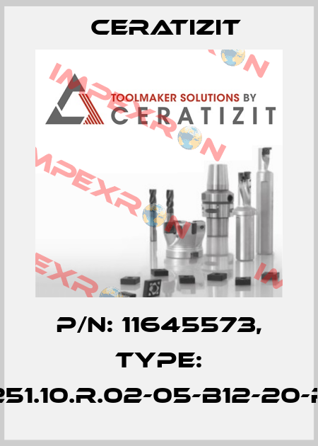 P/N: 11645573, Type: C251.10.R.02-05-B12-20-RS Ceratizit