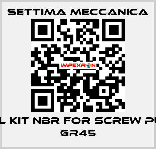 SEAL KIT NBR FOR SCREW PUMP GR45 Settima Meccanica