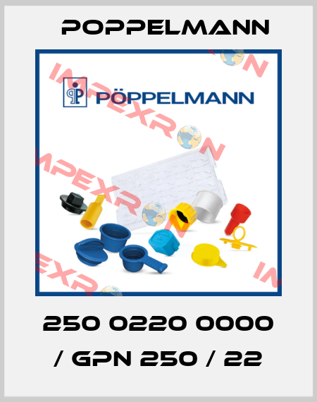 250 0220 0000 / GPN 250 / 22 Poppelmann