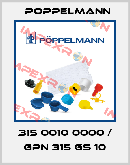 315 0010 0000 / GPN 315 GS 10 Poppelmann