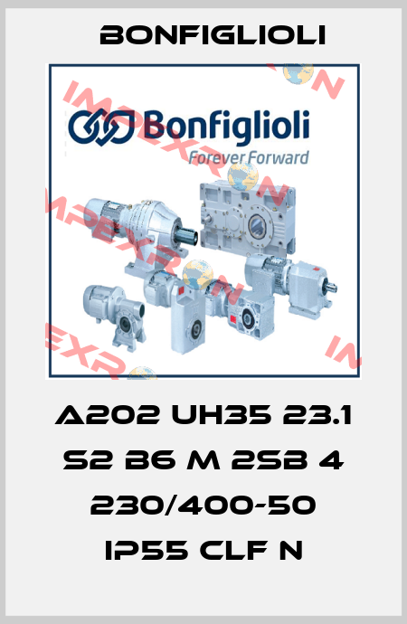 A202 UH35 23.1 S2 B6 M 2SB 4 230/400-50 IP55 CLF N Bonfiglioli