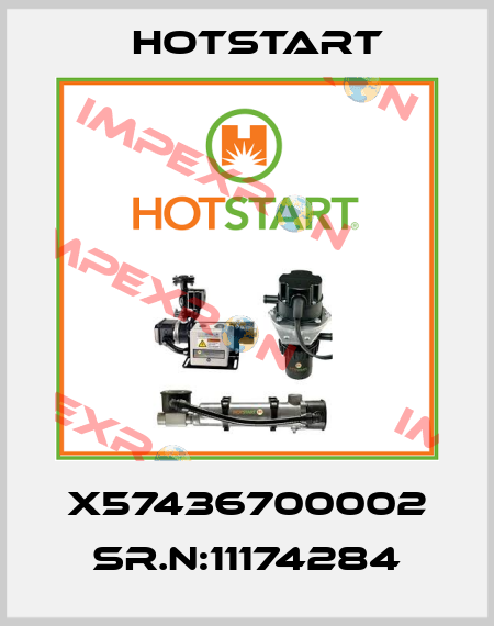 X57436700002 Sr.N:11174284 Hotstart