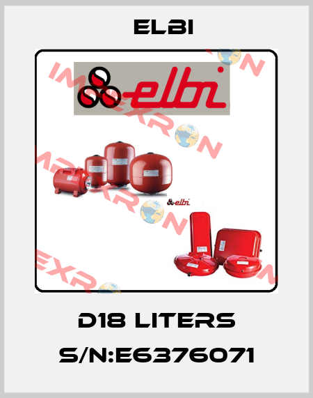 D18 Liters S/N:E6376071 Elbi