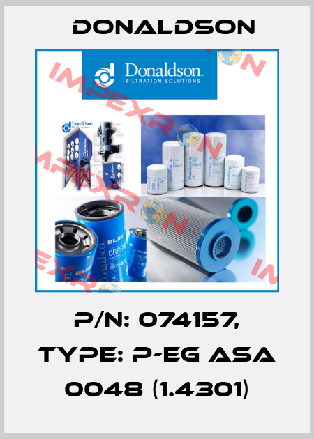 P/N: 074157, Type: P-EG ASA 0048 (1.4301) Donaldson