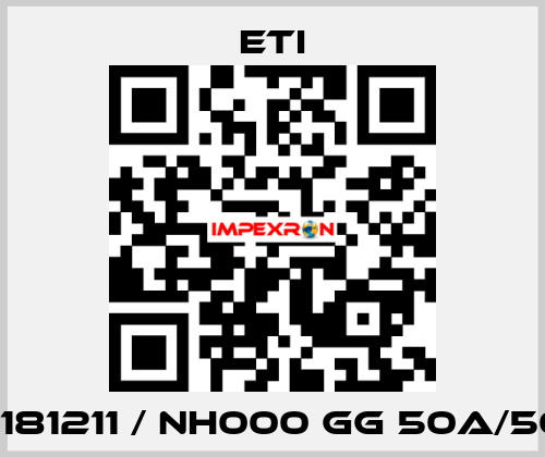 004181211 / NH000 gG 50A/500V Eti