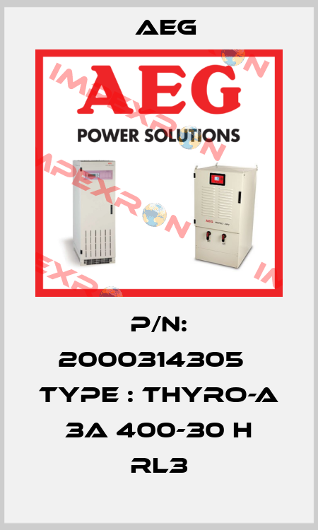 P/N: 2000314305   Type : Thyro-A 3A 400-30 H RL3 AEG