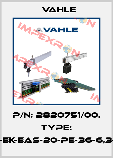 P/n: 2820751/00, Type: SA-EK-EAS-20-PE-36-6,3-HG Vahle