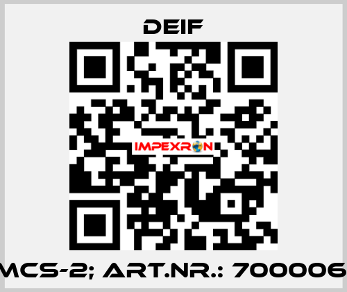 Type MCS-2; Art.nr.: 700006512.20 Deif