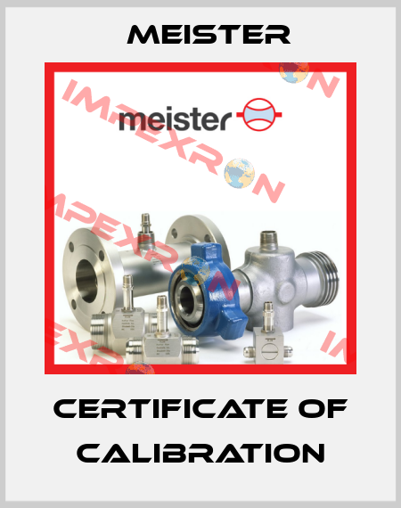 Certificate of Calibration Meister