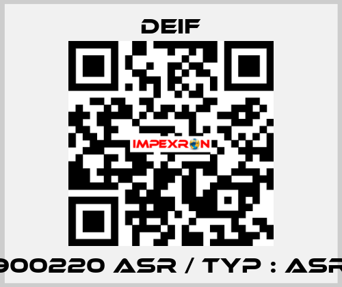 2961900220 ASR / Typ : ASR 20.3 Deif