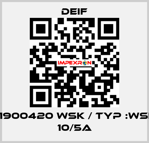 2961900420 WSK / Typ :WSK 30 10/5A Deif