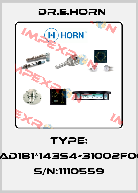 TYPE: EAD181*143S4-31002F0C, S/N:1110559 Dr.E.Horn