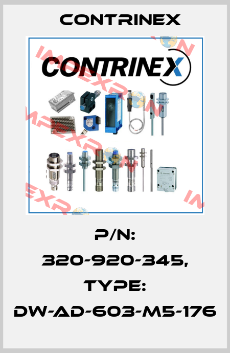 P/N: 320-920-345, Type: DW-AD-603-M5-176 Contrinex